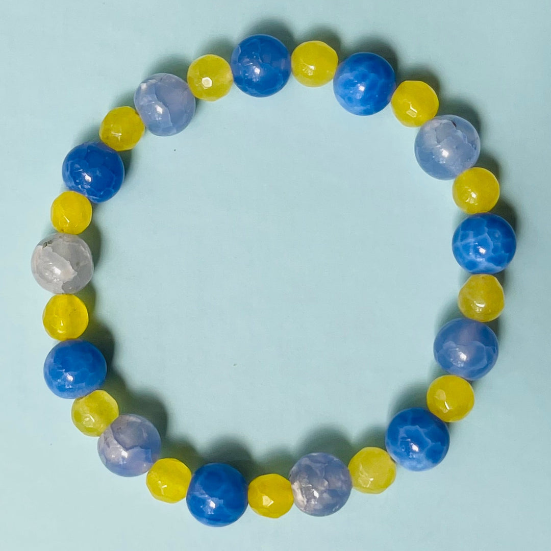 Ukraine Yellow and Blue Floating on Hope Bracelet
