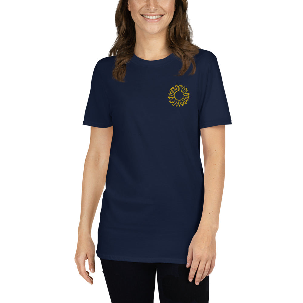 Embroidered Sunflower Unisex T-shirt
