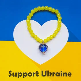 Ukraine Yellow Bracelet with Charm, Style 086