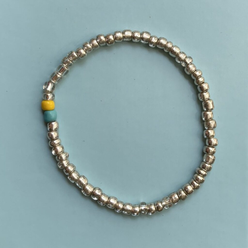 Ukraine Yellow, Silver, and Blue Bracelet, Style 1828