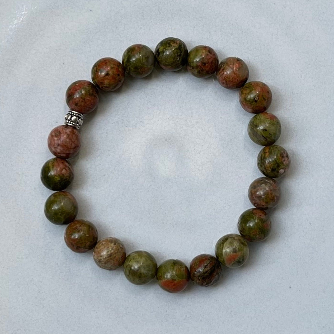 Earthy Brown Bracelet with Silver Bead, Style 6567