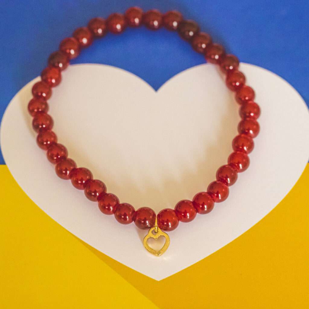 Cranberry Red Bracelet with Charm, Style 004, 005, 006