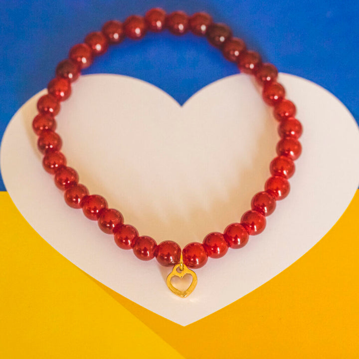 Cranberry Red Bracelet with Charm, Style 004, 005, 006